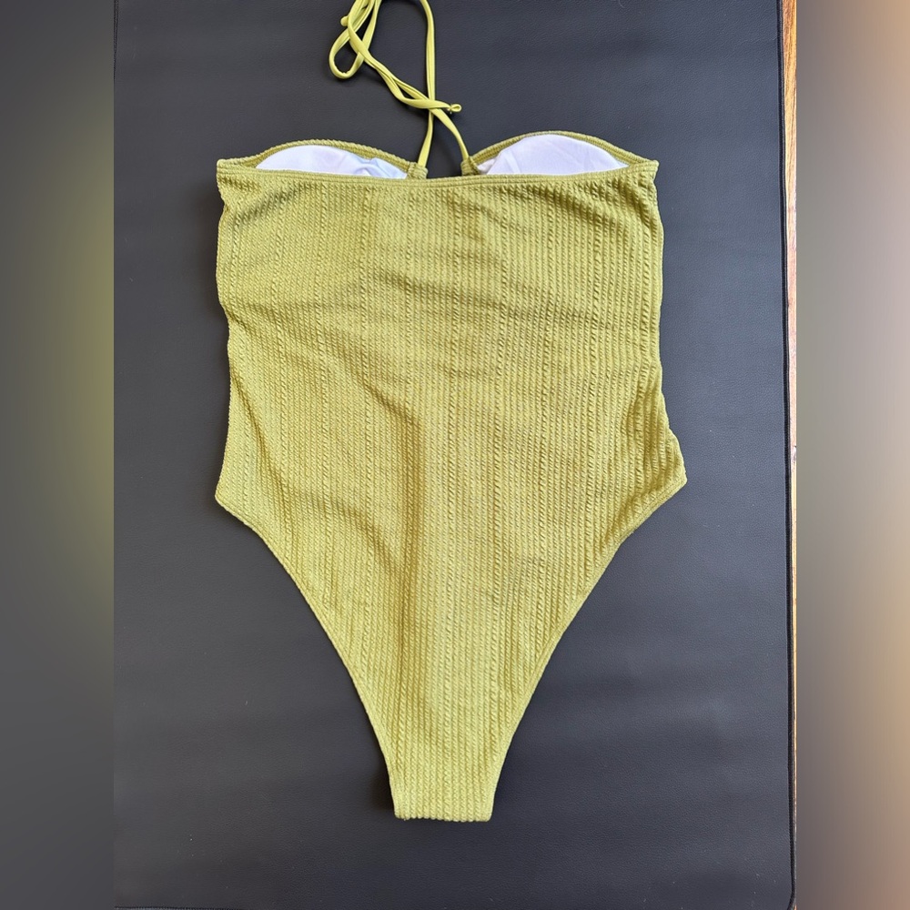 New Olive Green One Piece Swimsuit. Flattering Fit. XL rt $55 NWOT - Picture 5 of 6